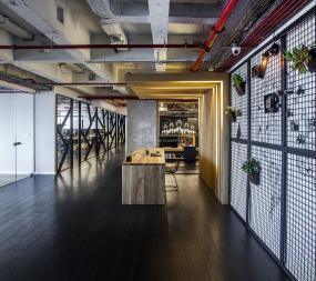 现代办公室前台精装修设计图片