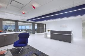 高档现代办公室前台装修效果图大全