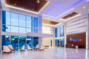 2018年简约办公室前台装修效果图