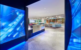 现代办公室前台装饰装修效果图大全