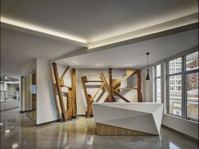 简约办公室前台装饰装修效果图