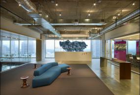 最新简约办公室前台设计装饰效果图片