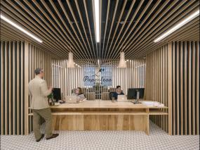 简约办公室前台设计与装修效果图