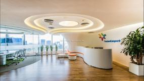 高端设计公司前台装修效果图