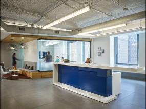 最新简约办公室前台设计装饰效果图