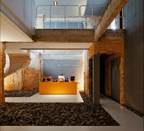 游戏公司前台装潢设计效果图片