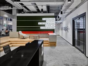 科技公司前台装潢设计效果图片