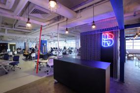 科技公司前台精装修设计图片