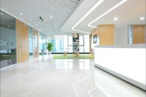 科技公司前台设计装饰图