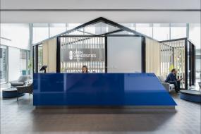 互联网公司前台装潢效果图片