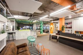 通信公司前台装修高清效果图