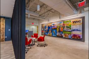 投资公司前台装饰设计效果图