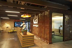 电子科技公司前台装潢设计图片