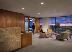 高端金融公司前台装修效果图