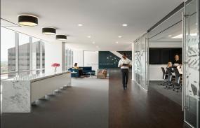 科技公司木地板设计装饰图