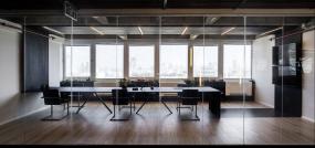 高档金融公司木地板装修效果图大全