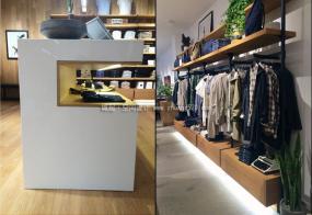 最新男装店货架装饰实景图
