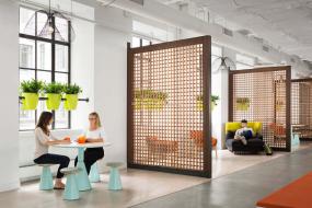 办公室实木地板装修实物图片