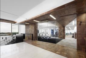 办公室强化木地板装修实景图图片