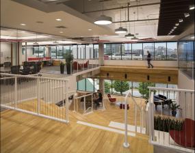 高档办公室强化木地板装修效果图大全