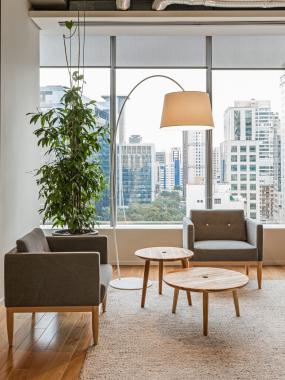 高档办公室复合木地板装修图片大全