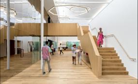 办公室强化复合木地板装修图片