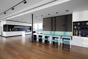 办公室强化复合木地板装修高清图片