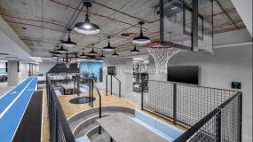 办公室强化复合木地板装修实景图图片大全