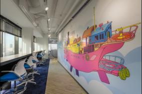 办公室多层木地板装饰装修效果图大全