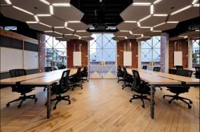 办公室多层木地板装潢设计图片