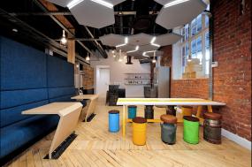 办公室多层木地板装潢设计效果图片