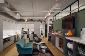 2018年办公室强化复合木地板装修效果图