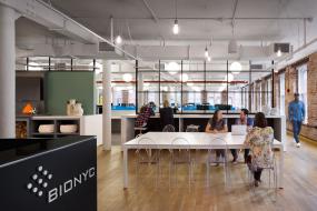 办公室强化复合木地板装潢效果图