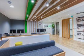 办公室瓷砖木地板装潢图片