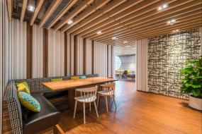 办公室瓷砖木地板装修实景图片大全