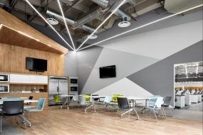 最新办公室仿木地板瓷砖设计装饰效果图片