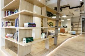 办公室仿木地板瓷砖装修装潢效果图