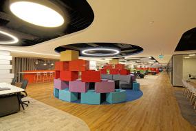 办公室多层复合木地板设计装潢图片