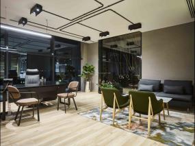 办公室进口木地板装潢效果图片