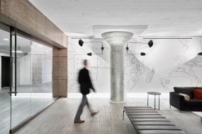 办公室仿实木地板装饰设计效果图