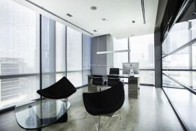 办公室实木地板材质装修设计效果图片