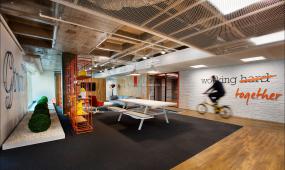 高档办公室环保强化木地板装修效果图大全