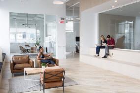 办公室实木地板材质装饰设计效果图