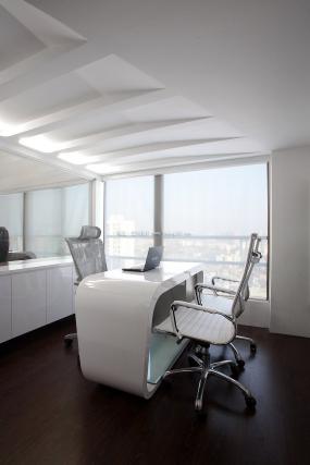 高档办公室实木地板材质装修图片