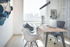 办公室实木地板材质装潢效果图