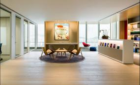 办公室环保强化木地板装修设计图片