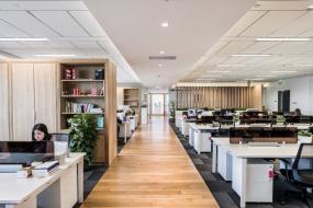 办公室环保强化木地板装潢效果图