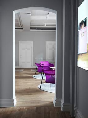 办公室实木地板材质装修实景图图片