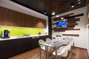 办公室三层复合实木地板装修装潢效果图