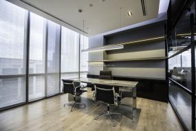 办公室实木地板材质精装修设计图片